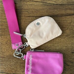 lululemon athletica Pink and Cream Key & Card Holders